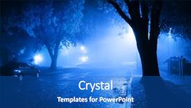  Presentation with street of shanghai on the night - Beautiful presentation theme featuring duotone - foggy street at night backdrop and a cobalt blue colored foreground