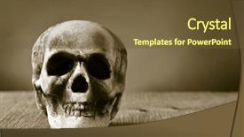  Presentation with skull - Theme having duotone - scary skull on a rustic background and a tawny brown colored foreground