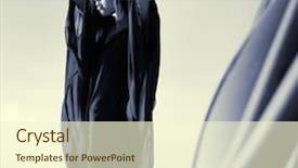  Presentation with fashion - Cool new presentation design with duotone image of fashion model backdrop and a  colored foreground