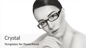  Presentation with glasses - Amazing slide deck having duotone portrait of young beautiful backdrop and a white colored foreground