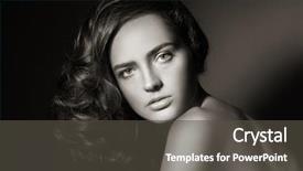  Presentation with long hair - PPT theme having duotone shot of young beautiful background and a dark gray colored foreground