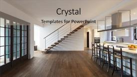  Presentation with step - Slide deck with wide step - beautiful modern loft view background and a light gray colored foreground