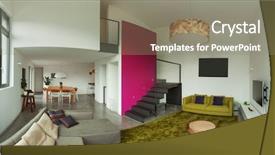  Presentation with villa - Amazing presentation theme having interior of modern villa living room backdrop and a gray colored foreground