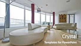  Presentation with indian luxury fashion - Slides featuring home accessories - luxury penthouse living room background and a coral colored foreground