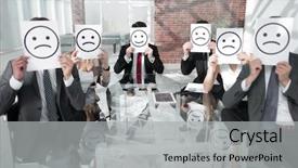  Presentation with upset - Cool new PPT theme with duplicate - image of businessman holding drawing backdrop and a light gray colored foreground