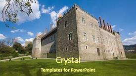  Presentation with culture - Cool new PPT layouts with duques de braganca in guimaraes backdrop and a tawny brown colored foreground