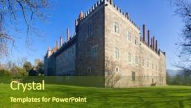  Presentation with panoramic - Slides enhanced with duques de braganca in guimaraes background and a tawny brown colored foreground