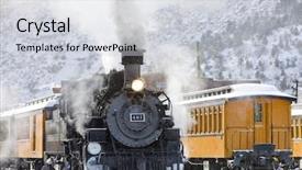  Presentation with railroad - Amazing PPT theme having durango and silverton narrow gauge backdrop and a light gray colored foreground