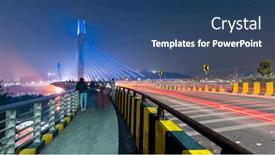  Presentation with city india - Theme featuring durgam-cheruvu-bridge-at-hitech background and a ocean colored foreground