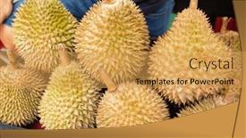  Presentation with durian - PPT layouts enhanced with durian-fruits-for-sale background and a yellow colored foreground