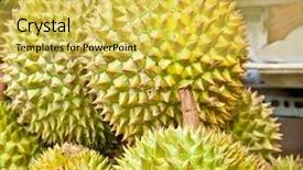  Presentation with durian - Presentation theme having durian king of fruit background and a yellow colored foreground