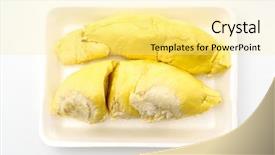  Presentation with durian - Audience pleasing PPT theme consisting of durian king of fruits backdrop and a blonde colored foreground
