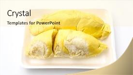  Presentation with durian - PPT layouts with durian king of fruits background and a blonde colored foreground