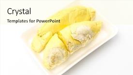  Presentation with durian - Slide deck having durian king of fruits background and a blonde colored foreground