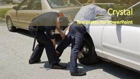  Presentation with traffic police - Colorful slides enhanced with during a traffic stop backdrop and a tawny brown colored foreground