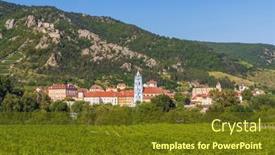  Presentation with unesco - Cool new slides with durnstein-with-castle-ruins backdrop and a tawny brown colored foreground