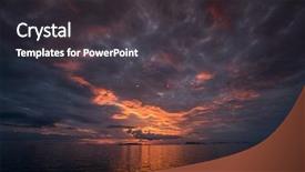  Presentation with colorful wave - Slide set consisting of purple wave - colorful beautiful evening sunset above background and a dark gray colored foreground