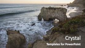  Presentation with california - Presentation design featuring dusk at el matador state beach in malibu california background and a dark gray colored foreground