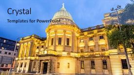  Presentation with dusk - Colorful slide deck enhanced with dusk at glasgow mitchell library backdrop and a light blue colored foreground