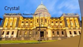  Presentation with library security - Audience pleasing presentation theme consisting of dusk at glasgow mitchell library backdrop and a light blue colored foreground