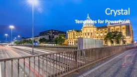  Presentation with library management system archive - PPT theme featuring dusk at glasgow mitchell library background and a cobalt blue colored foreground