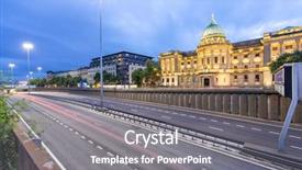  Presentation with library - Theme with dusk at glasgow mitchell library background and a gray colored foreground