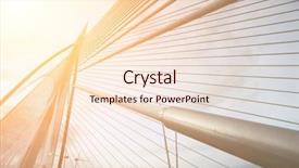  Presentation with suspension bridge - Presentation theme featuring suspension wire - landmark of modern silver steel background and a lemonade colored foreground