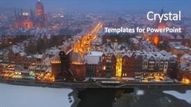  Presentation with aerial view of cape town - Slide set with dusk in winter scenery poland background and a teal colored foreground