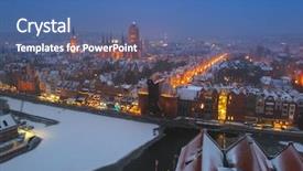  Presentation with aerial view of cape town - Colorful presentation design enhanced with dusk in winter scenery poland backdrop and a ocean colored foreground