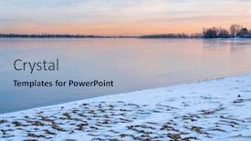  Presentation with colorado - Presentation theme consisting of dusk-over-frozen-lake background and a light blue colored foreground