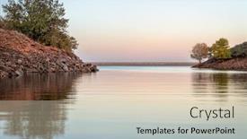  Presentation with mountain lake - Slide set featuring colorado with one of dam background and a lemonade colored foreground