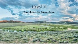  Presentation with dusk - Presentation design featuring dusk-over-north-platte-river background and a light blue colored foreground