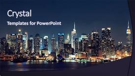  Presentation with manhattan - Cool new theme with dusk panorama over hudson backdrop and a  colored foreground