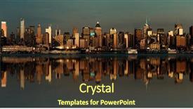  Presentation with manhattan - PPT theme consisting of dusk panorama over hudson background and a tawny brown colored foreground