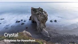  Presentation with california - Colorful presentation theme enhanced with dusk view of el matador state beach in malibu california backdrop and a dark gray colored foreground