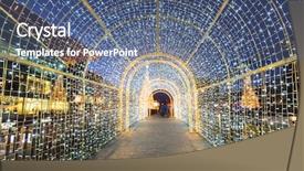  Presentation with poland - PPT theme consisting of dusk with christmas lights poland background and a ocean colored foreground