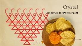  Presentation with dussehra - PPT theme enhanced with dussehra-background-with-saraswati-yantra background and a lemonade colored foreground