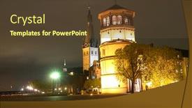  Presentation with navigation - Presentation theme with dusseldorf-schlob-turm-and-lambertuskirche background and a tawny brown colored foreground