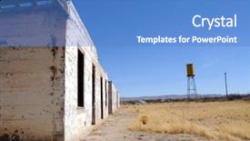  Presentation with abandoned - Beautiful presentation theme featuring dust bowl - abandoned buildings and old water backdrop and a teal colored foreground