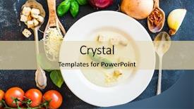  Presentation with white plate - Cool new slide deck with dust bowl - onion soup puree backdrop and a lemonade colored foreground