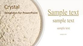  Presentation with white plate - Audience pleasing theme consisting of dust bowl - wheat flour in a plate backdrop and a lemonade colored foreground