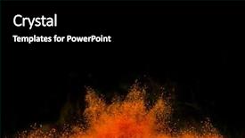  Presentation with dust - Amazing presentation theme having dust explosion isolated on black backdrop and a black colored foreground