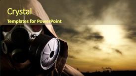  Presentation with global warming - PPT layouts consisting of poison gas - global warming background and a tawny brown colored foreground