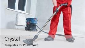  Presentation with cleaning service - Colorful slides enhanced with service dust removal with vacuum backdrop and a light gray colored foreground