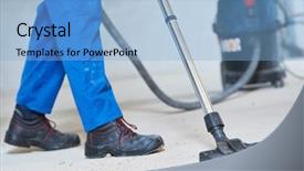  Presentation with cleaning service - PPT layouts consisting of service dust removal with vacuum background and a light blue colored foreground