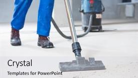  Presentation with cleaning service - Slide deck consisting of building cleaning service dust removal background and a light gray colored foreground
