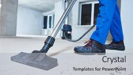  Presentation with cleaning service - Cool new slides with cleaning service dust removal backdrop and a light blue colored foreground