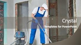  Presentation with cleaning service - Colorful presentation design enhanced with cleaning service dust removal backdrop and a gray colored foreground