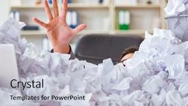  Presentation with recycling paper - Amazing presentation theme having dustbin - businessman in paper recycling concept backdrop and a lemonade colored foreground