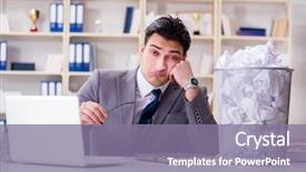  Presentation with recycling paper - Presentation design consisting of dustbin - businessman in paper recycling concept background and a coral colored foreground